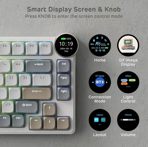 RK ROYAL KLUDGE N80 Wireless Keyboard Low Profile Mechanical Gaming Keyboard - Afbeelding 2 van 22