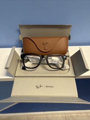 Ray-Ban Meta Wayfarer Gen 2 Smart Glasses Matte Black Clear Lenses Open Box