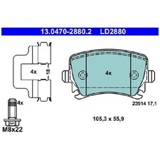 Satz Bremsbeläge Bremsklötze hinten für Audi TT 8J3 8J9 | 24391257