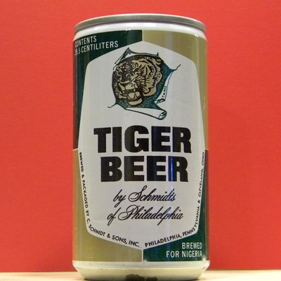 Tiger Beer By Schmidt's Can C Schmidt & Sons Pennsylvania Brewed for Nigeria X50