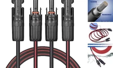 Solar Cable 30 Feet 2x10 AWG Twin Wire Solar 30FT Connectors on both ends 10AWG