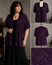 Vintage Womans Whimsigoth Cardigan 16W Purple...