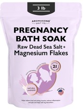 Pregnancy Bath Soak 3 LB - 100 Pure Magnesium Flakes with 21 Essential Dead ...