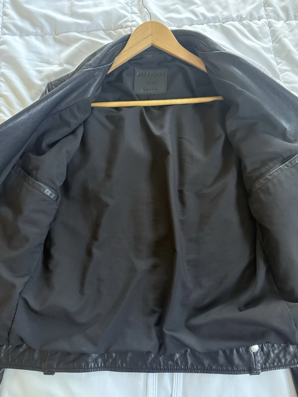AllSaints Milo Men's Leather Jacket Small image 3
