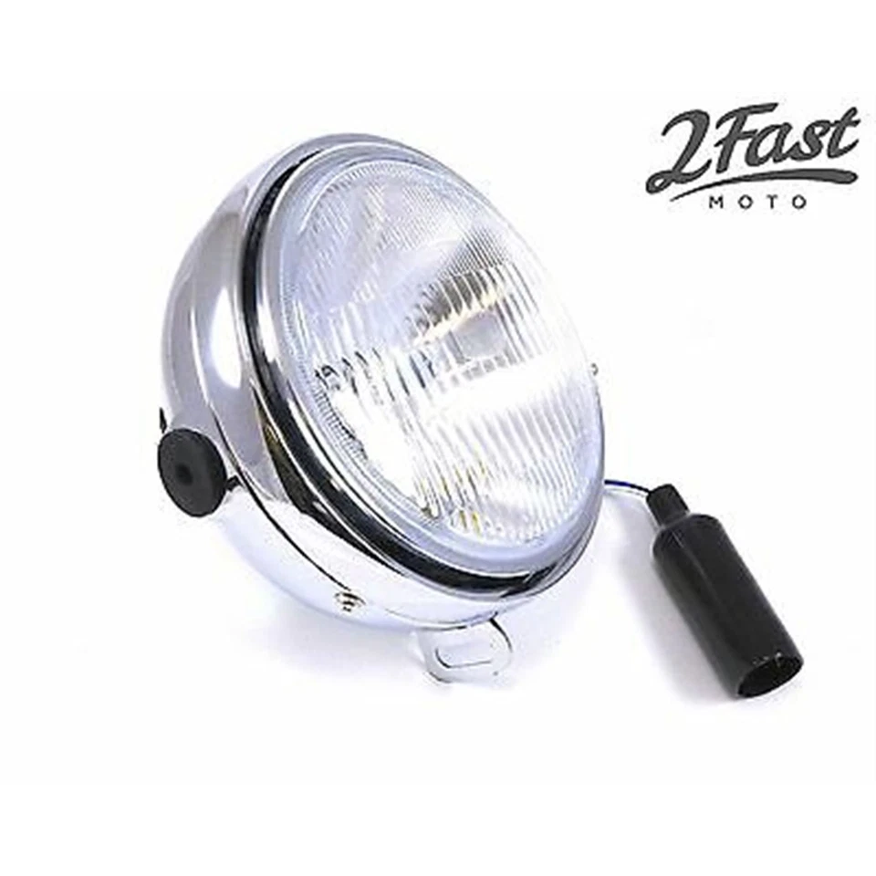 7" Complete Headlight 12 Volt Side Mount - Chrome for Yamaha  584-84310-60-00 — 第 4/4 张图片