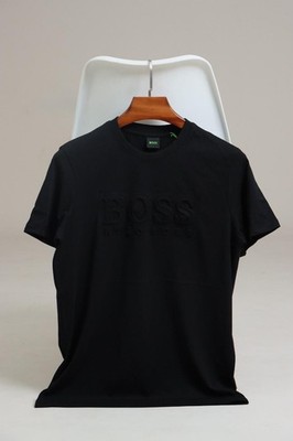 Hugo Boss Men's Short Sleeve BOSS Tiburt Solid Cotton Crew New Arrivals