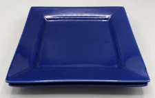 BIA Square Appetizer Porcelain Plate Cobalt Blue 7 1/4" Lot of 2