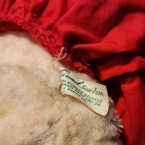 Vintage Gund Katze mit rotem Kleid Herz Augen Kätzchen Kätzchen weiß hellbraun Sani Schaum 12 Zoll - Bild 6 von 7