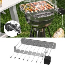 10 Skewer Kebab Shish Automatic Rotating Rotisserie Rack Grill BBQ with Motor