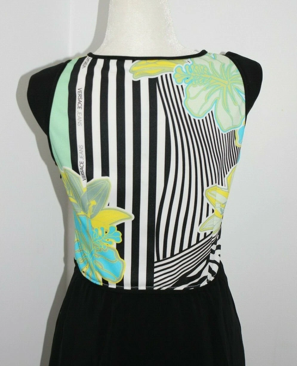 Abito VERSACE JEANS con cerniera anteriore aderente e svasato taglia US L IT 48 US XL IT 50