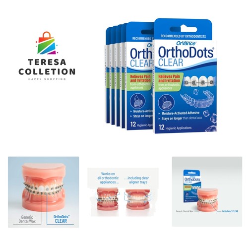 OrthoDots CLEAR – Moisture Activated Braces Wax Alternative for Pain Caused b...