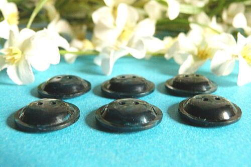 1222B Superb Buttons "Comet" Blue Iridescent Set of 6 Buttons Vintage Era - Picture 3 of 4