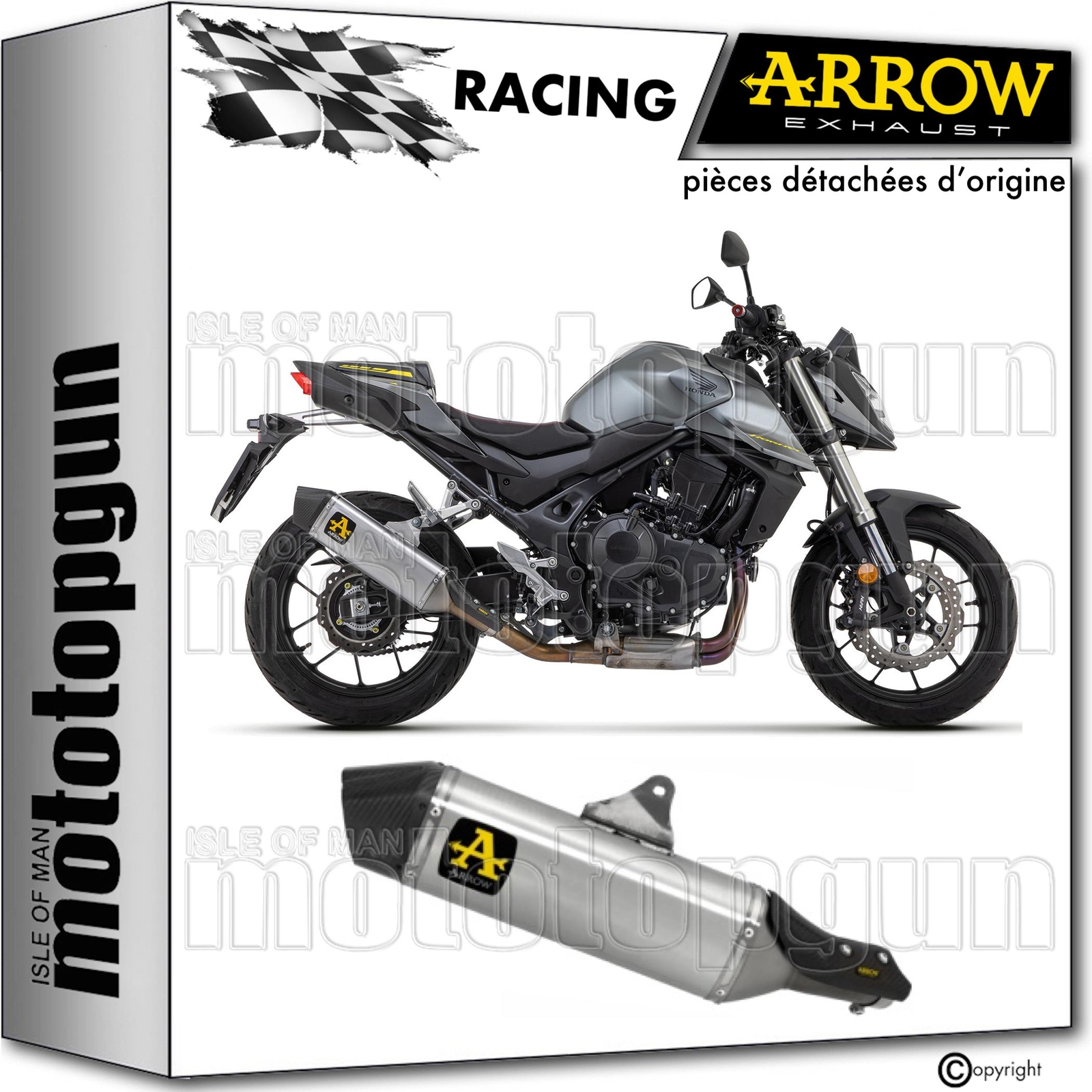 Silencieux racing Arrow C-Veloce carbone haut de gamme Hornet 750 2024