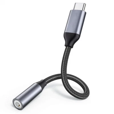 NACHTIGALL USB C auf AUX Adapter Nylon Stereo USB Type C zu Klinke 3,5mm Klinkenkabel Audio