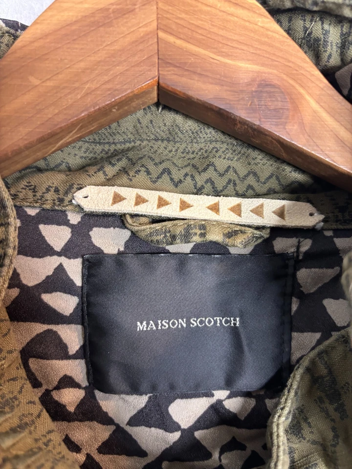 Chaqueta Parka con Capucha Militar Maison Scotch & Soda Hombres Mujeres Talla 4 Verde 5058 Foto 4 de 4