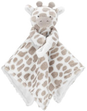 Carters Plush Brown White Giraffe Pacifier Holder Baby Security Blanket 68296
