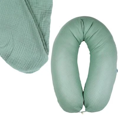 SEI DESIGN Stillkissenbezug 100% Bio Baumwolle 190x30 Musselin Seitenschläferkissen Bezug