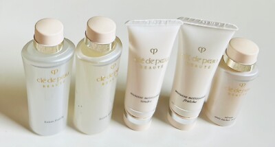 LOT OF 5 CLE DE PEAU BEAUTE SERUM, GENTLE BALANCING LOTION & CLEANSING FOAM
