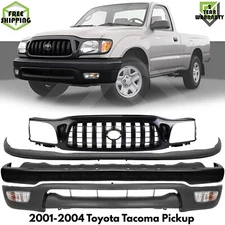 Front Bumper Paintable & Grille Assembly Black Kit For 2001-2004 Toyota Tacoma