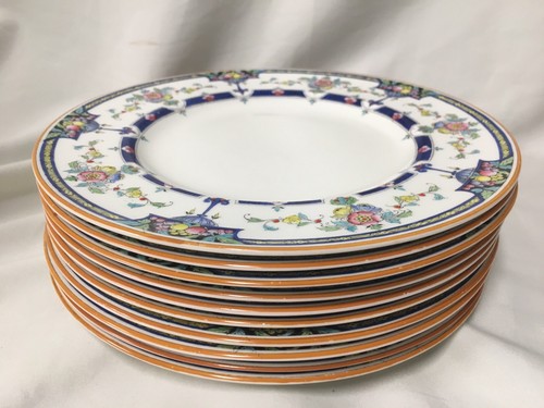 (10) c.1927 Royal Worcester 'Orlando' Blue Band 9.125" LUNCHEON PLATES RdN716134 - Picture 3 of 10