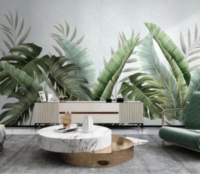3D Plantain Leaves E3171 Wallpaper Mural Paper Wall Print Indoor Murals CA Erin