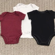 Carter's Gerber HB Baby Sz 3M Bodysuit Set Unisex 100% Cotton Black White Red