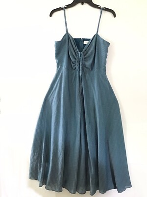 bridal dresses in blue colour Angie Flutter Spaghetti Strap Colorblock Midi Dress main image 0