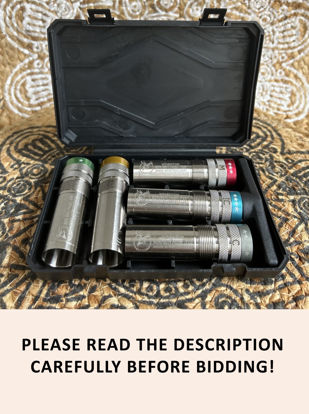 Beretta/Benelli Mobil Thread Extended Choke Tubes Set 12ga Silver 5x / Winenton