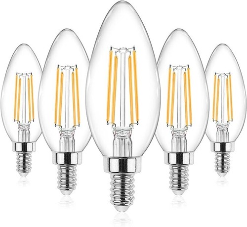 E12 Candelabra LED Light Bulbs 60 Watt Equivalent 550 Lumen Warm White 2700K ... - Picture 8 of 9