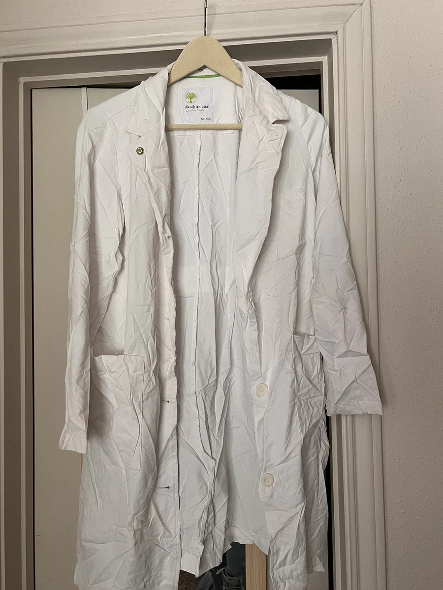 USED The White Coat by Healing Hands - The Modernist - Nursing Lab Coat With Pin
