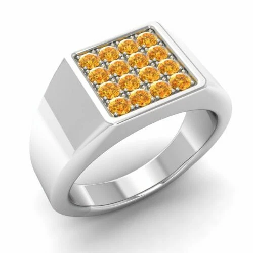 Anillo citrino Anillos Blanco 10.5 para Hombre