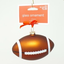 Football Glass Christmas Ornament Holiday Decoration For Target 4" Long