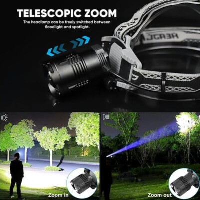 Torcia Frontale LED Ricaricabile USB Con Sensore Di Movimento - 8 Modalità, Luce Rossa, Impermeabile, 500m Luminosità