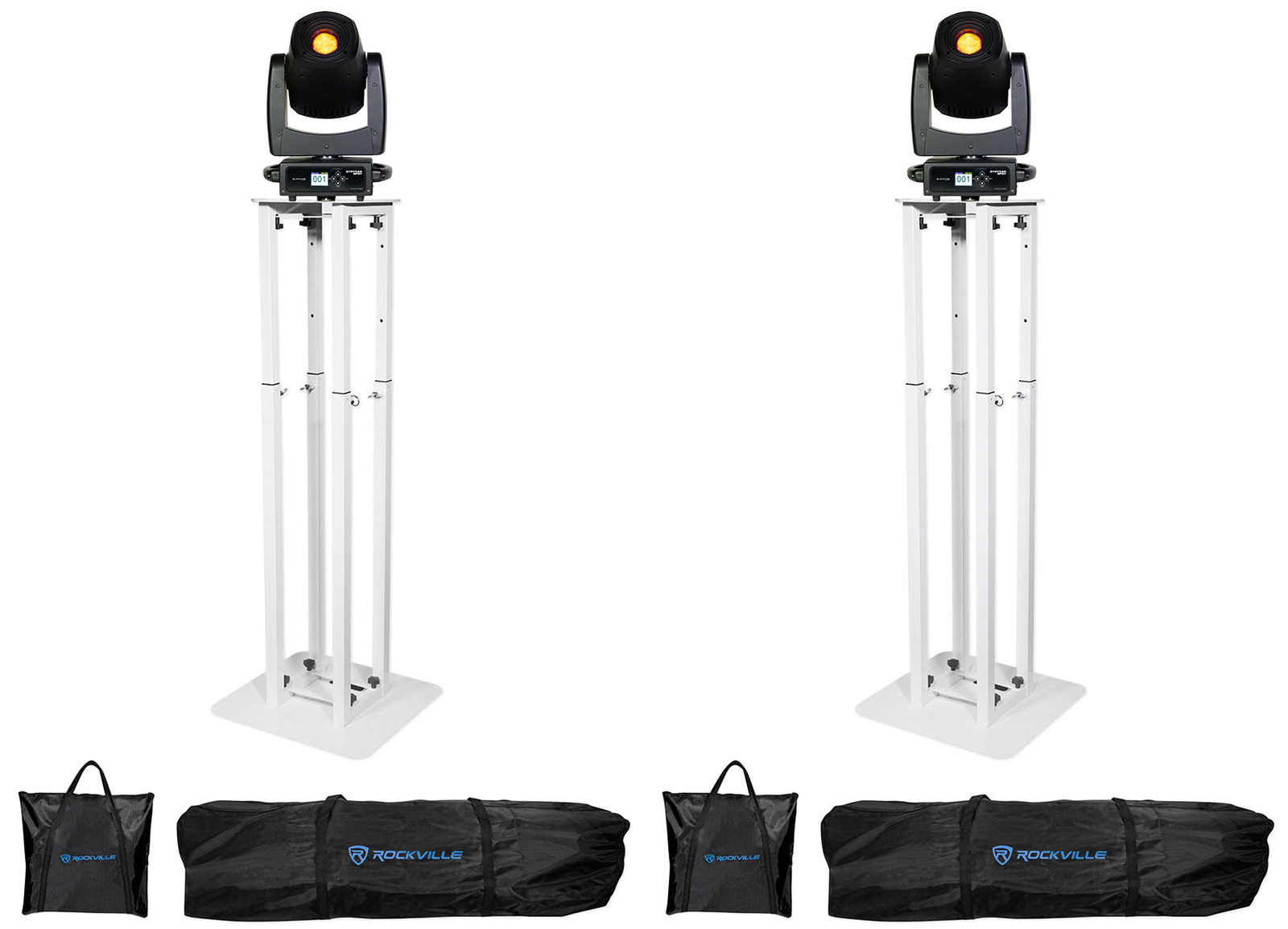 (2) Элиминатор освещения ADJ Stryker Spot LED Moving Head Lights+ подставки для тотемов