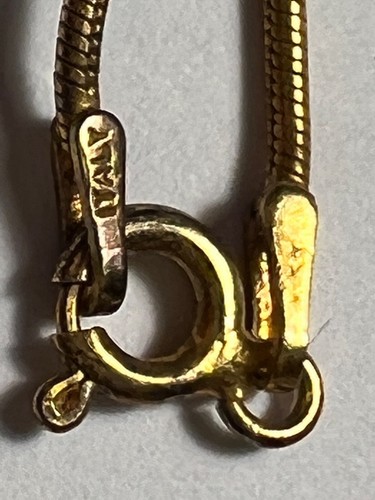 Gold Toned 925 Sterling Necklace 16 inches long - Picture 3 of 8