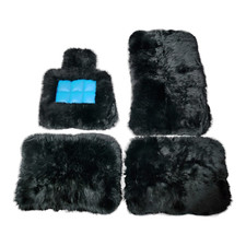Black Sheepskin Floor Mats Turchese For Rolls Royce Dawn Spectre Cullinan Ghost