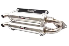 Trinity Racing Stage 5 Dual Slip On Exhaust Brushed Muffler TR-4118S
