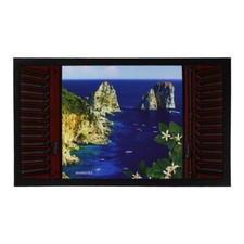 Faraglioni Capri Blue Sea Landscape Rubber Entrance Doormat Rug