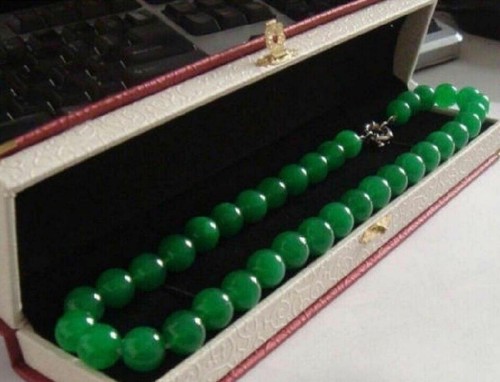 Long 22 Inches 10mm Natural Green Jade Gemstone Round Beads Necklaces - Picture 11 of 12