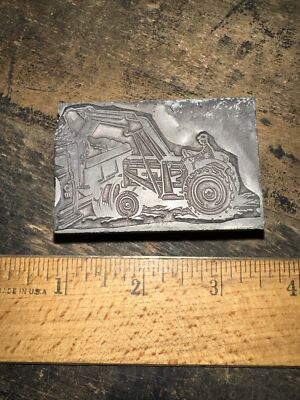 #ad Printing Block “ Man Using a Tractor “ Lead Block Heavy. Loading a Truck $119.99