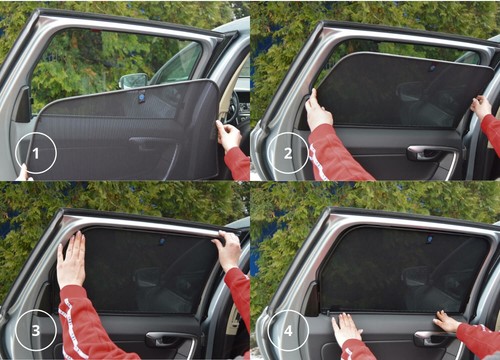 Protector solar para Fiat 500L 12-22 parasoles juego 2 piezas sobre imanes - Imagen 3 de 8