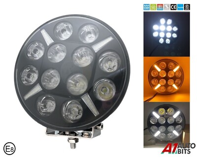 9'' Round Led Light White & Amber Drl Spot Fog Lamp Bar For Mercedes Atego Actros