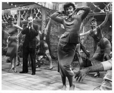 Marlon Brando cheers Jean Simmons on while she dances Guys And Dol- Old Photo