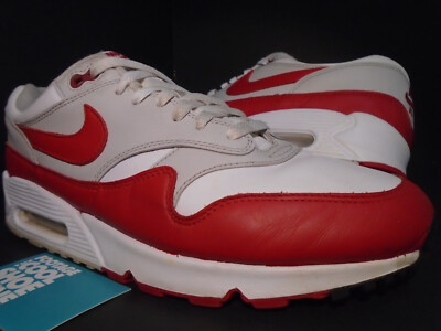 2018 NIKE AIR MAX 90/1 1 90 WHITE UNIVERSITY RED 3.26 DAY AJ7695-100 10.5