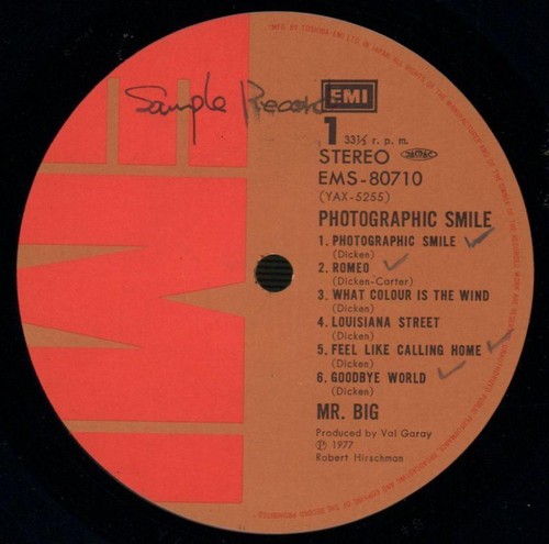 Mr Big(Vinyl LP)Photographic Smile-EMI-EMS -80710-Japan-1977--VG/VG+ - Picture 2 of 2