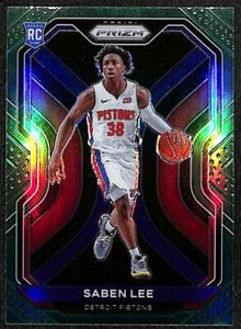 2020 Panini Prizm  Saben Lee #261 Green  Rookie Detroit Pistons
