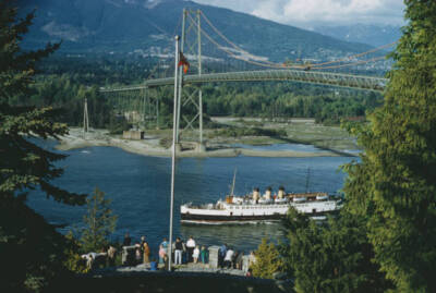 Lions Gate Bridge across Burrard Inlet in Vancouver, British Co - 1960 Old Photo