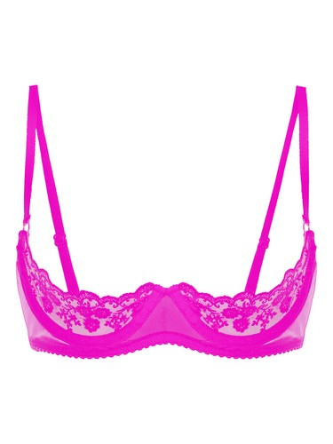 Womens Lace Half Cup Bra Underwired Bra Sexy Open Nipple Bra Sleepwear Lingerie - Picture 36 of 88