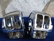 CHROME HANDLEBAR SWITCH HOUSINGS FOR HARLEY HERITAGE 07-10 REPL OE # 70222-96B