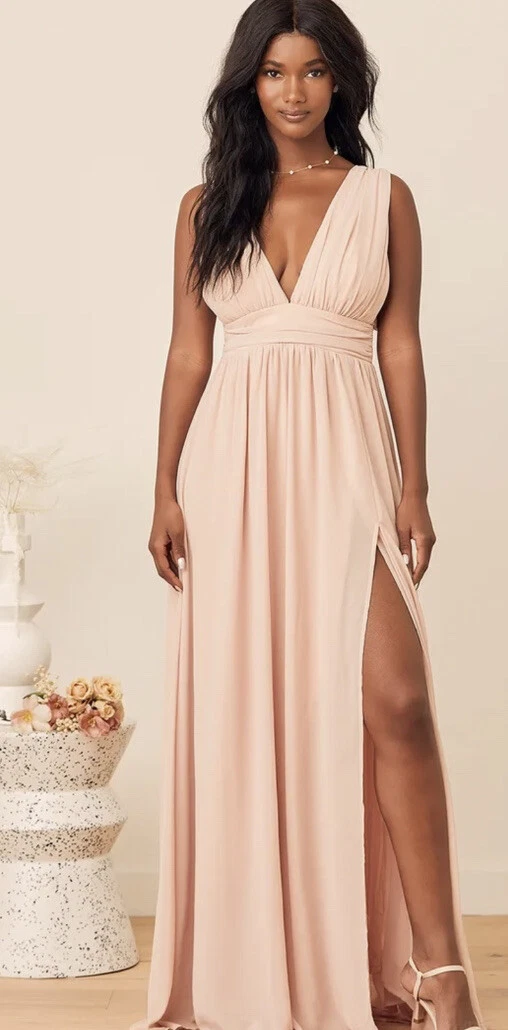 Heavenly Hues Blush Maxi Dress Women s XS NWT eBay